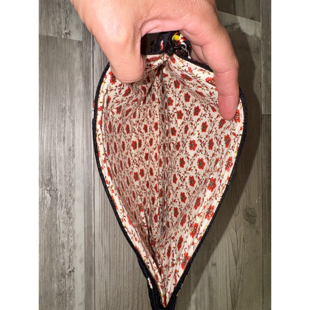 Vera Bradley Medium Pouch Women Black North Star Sky Quilted Floral NWT Medium - Picture 5 of 5